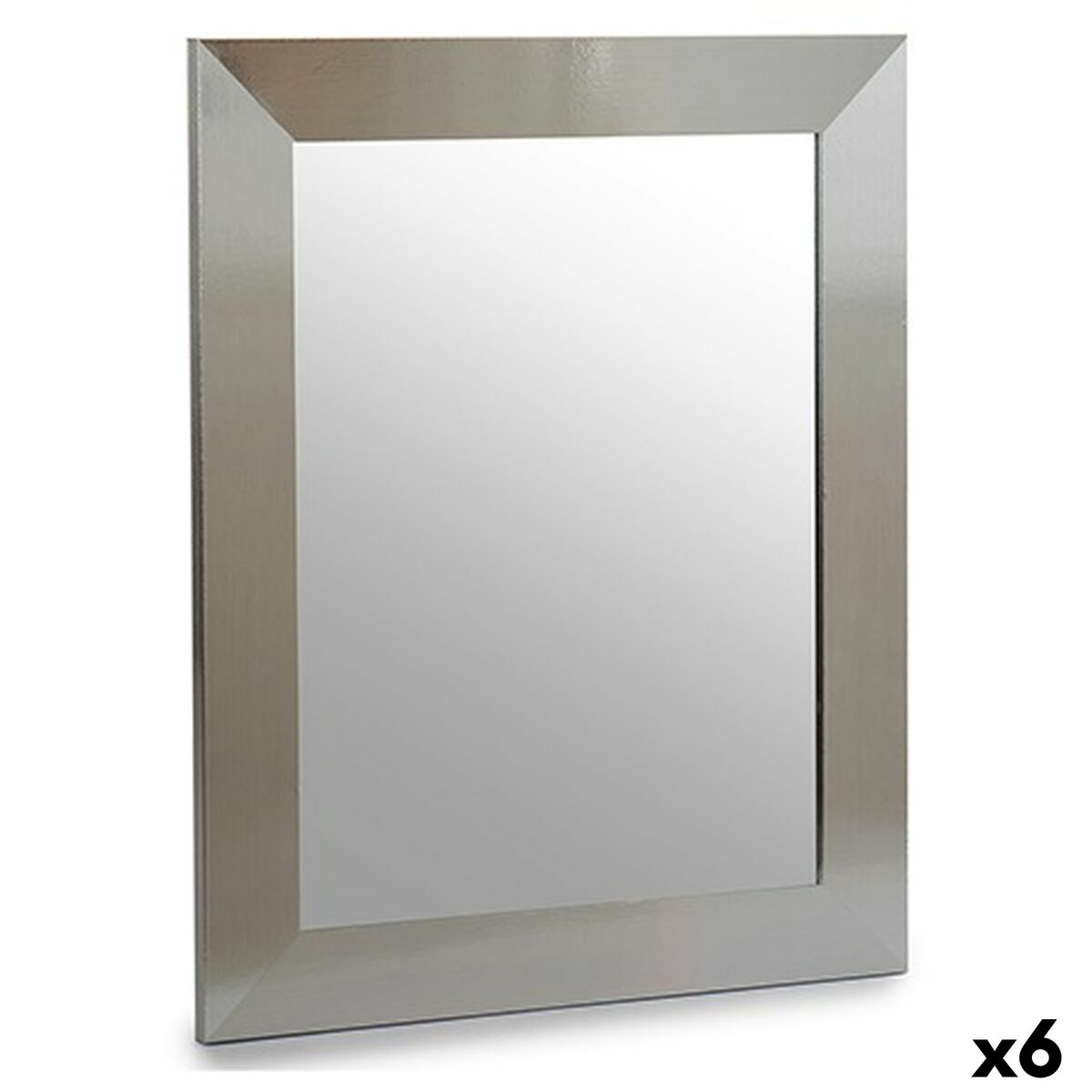 Specchio da parete Gift Decor Argentato 39 x 1,5 x 49 cm 39 x 49 x 2 cm Rettangolare (6 Unità)