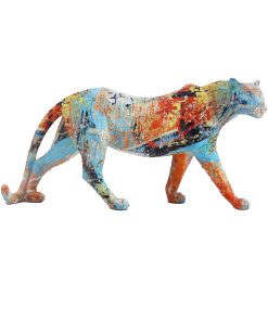 Statua Decorativa DKD Home Decor 29,5 x 8,5 x 15 cm Leopardo Multicolore Moderno