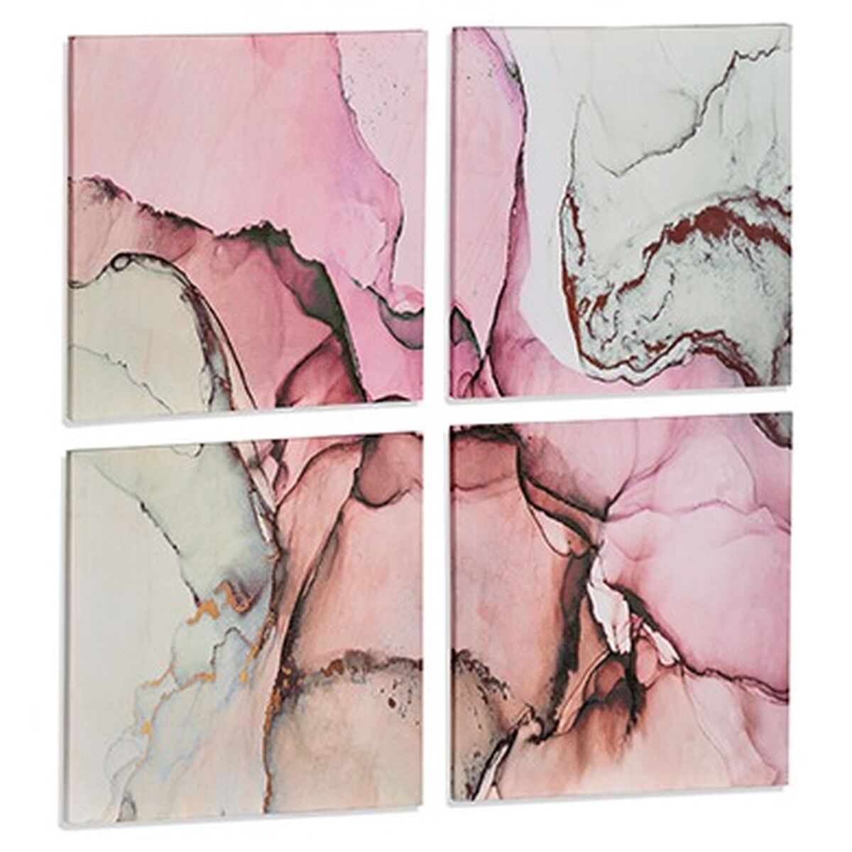 Tela Gift Decor Tela 35 x 7 x 35 cm Rosa Marmo (4 Pezzi) (6 Unità)