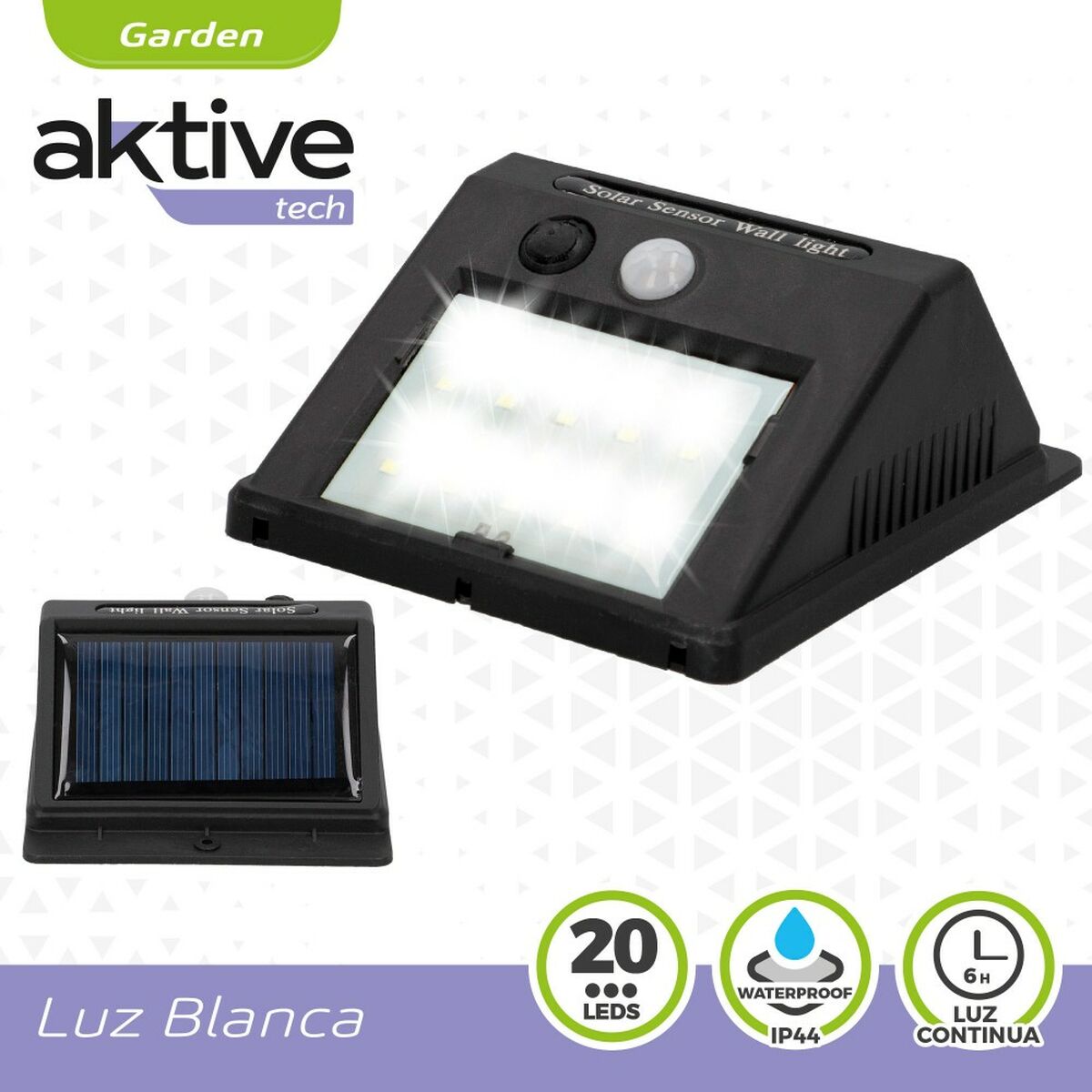 Luce LED con Sensore di Movimento Aktive Plastica 9 x 12 x 5 cm (6 Unità)