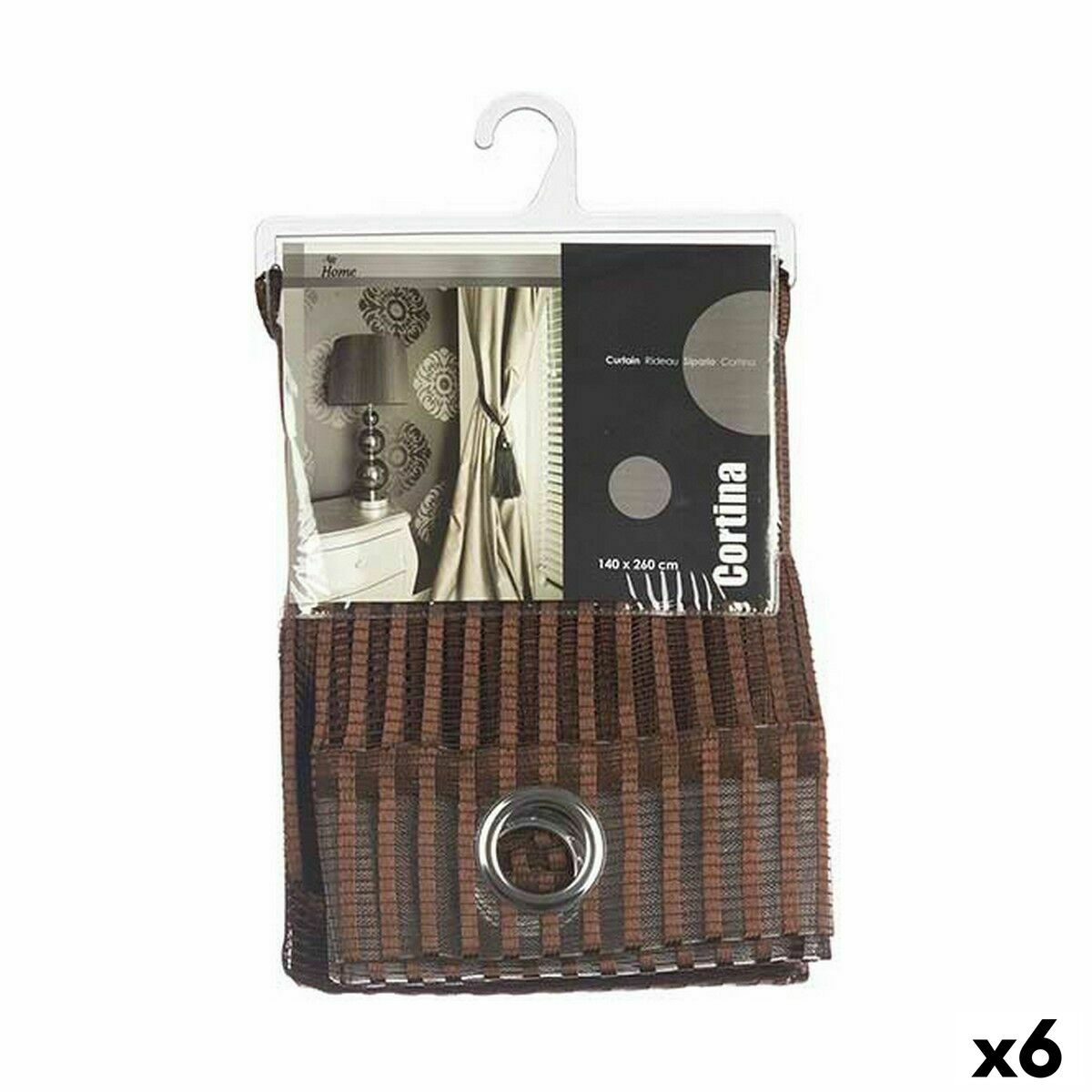 Tenda Gift Decor Marrone 140 x 260 cm (6 Unità)