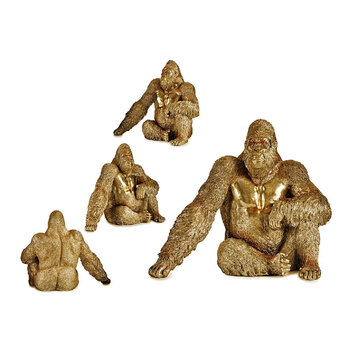 Statua Decorativa Gift Decor Dorato Gorilla 36 x 50 x 62 cm
