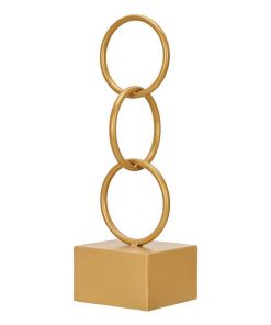 Statua Decorativa Gift Decor Dorato Anelli 12,5 x 40,5 x 12,5 cm
