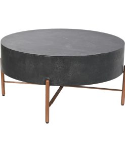 Tavolino da Caffè DKD Home Decor Metallo Alluminio 90 x 90 x 45 cm Legno di mango