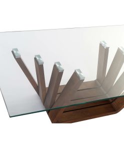 Tavolino da Caffè DKD Home Decor Cristallo Legno di noce Alluminio 130 x 70 x 42 cm