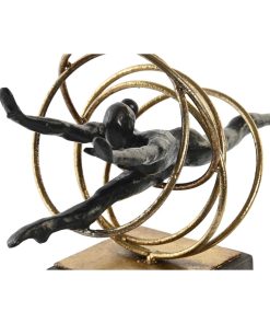 Statua Decorativa DKD Home Decor Nero Dorato Metallo Resina Moderno (36 x 14 x 29,5 cm)