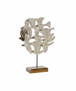 Statua Decorativa DKD Home Decor Beige Ferro Uccelli (38 x 11,5 x 54 cm)
