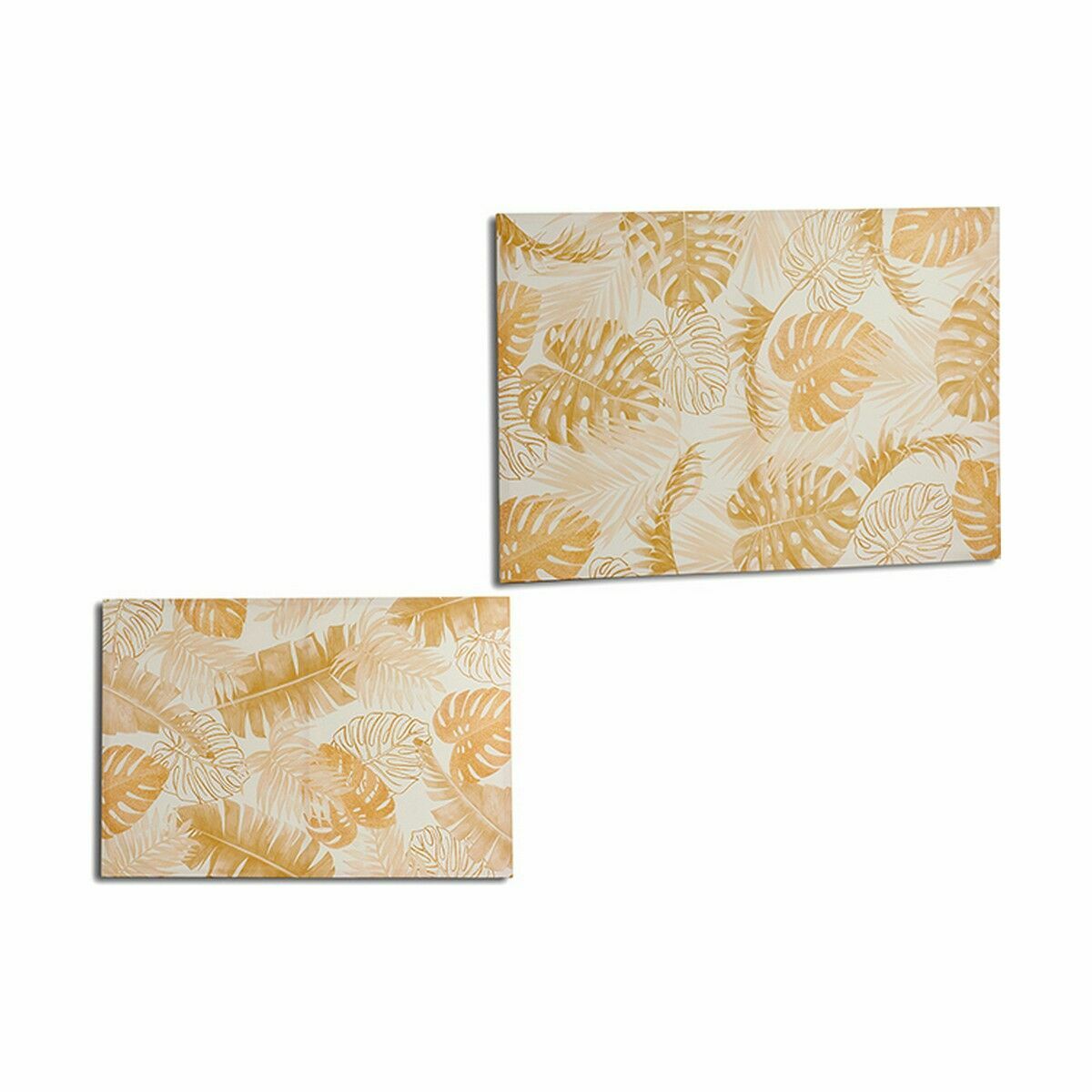 Tela Gift Decor Dorato Foglia della pianta 120 x 80 x 2,5 cm (4 Unità)