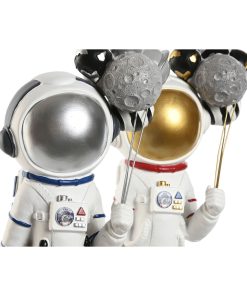 Statua Decorativa Home ESPRIT Azzurro Bianco Rosso Donna Astronauta 16 x 12 x 41 cm (2 Unità)