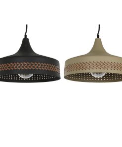 Lampadario DKD Home Decor Marrone Nero Crema Metallo 50 W 35 x 35 x 20 cm (2 Unità)