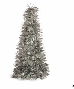 Albero di Natale Krist+ Argentato Argento polipropilene PET Albero di Natale 27 x 45,5 x 27 cm Tinsel (12 Unità)