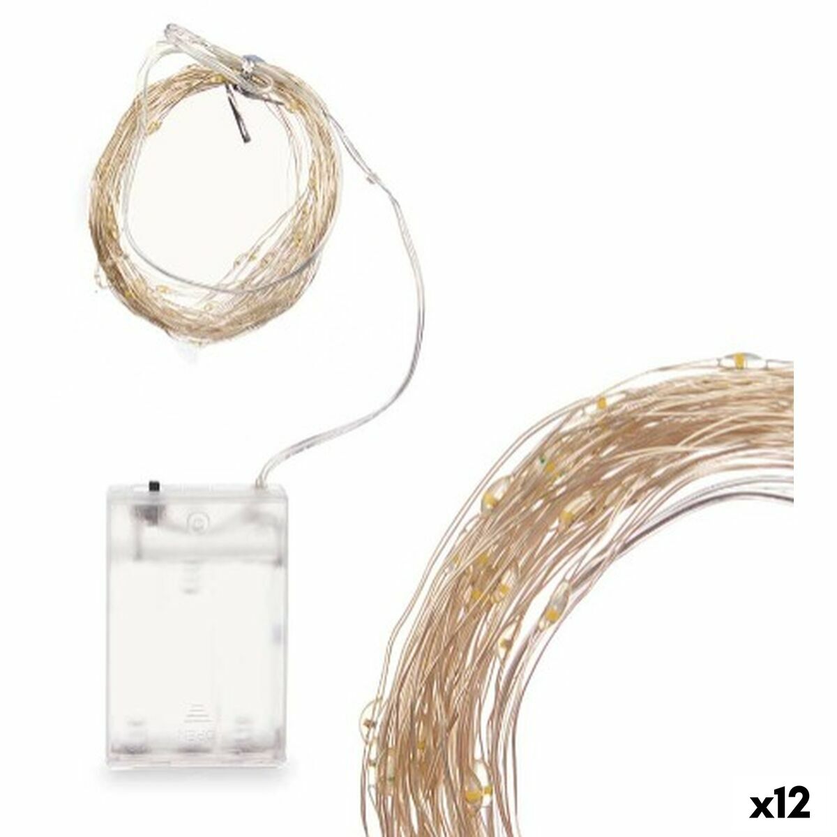 Ghirlanda di Luci LED Gift Decor Bianco Luce calda 15,4 m 16 x 10 x 6 cm (12 Unità)