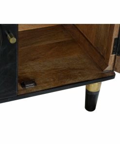 Credenza DKD Home Decor Nero Naturale Rattan Legno di mango (150 x 40 x 65 cm)