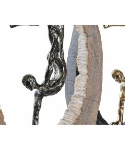 Statua Decorativa DKD Home Decor 24 x 8 x 36 cm Nero Dorato (2 Unità)