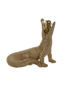 Statua Decorativa Home ESPRIT Dorato Coccodrillo 26,5 x 18 x 23,5 cm