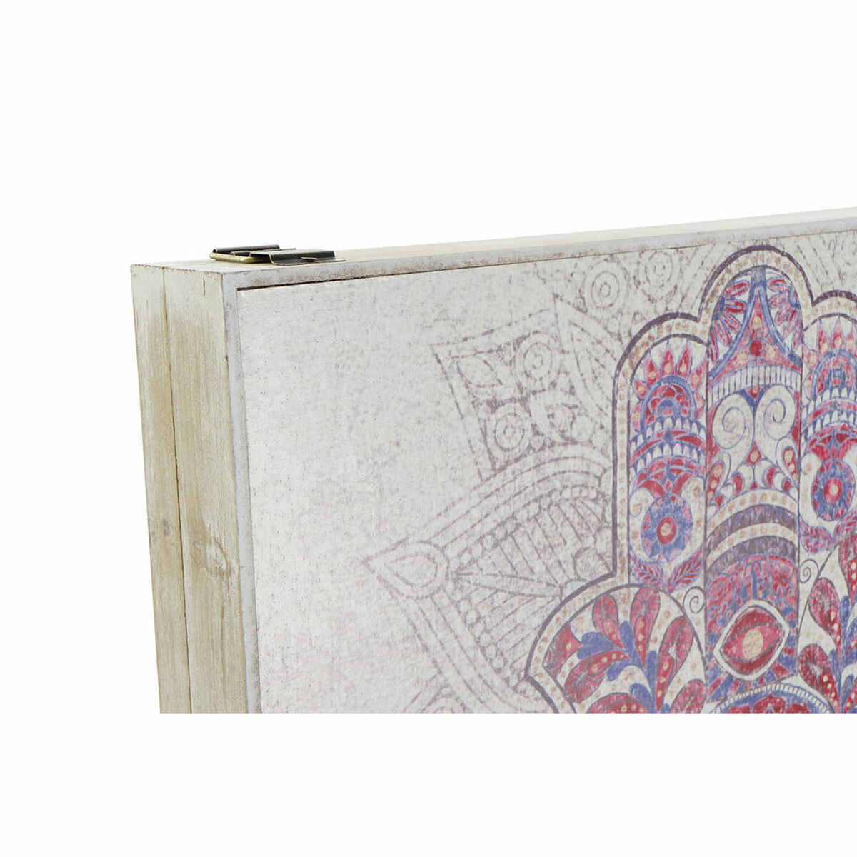 Armadietto portachiavi DKD Home Decor Beige Grigio Tela Legno MDF 2 Unità 46,5 x 6 x 31,5 cm - Image 2