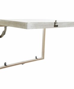 Armadietto portachiavi DKD Home Decor Beige Grigio Tela Legno MDF 2 Unità 46,5 x 6 x 31,5 cm