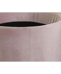 Poggiapiedi DKD Home Decor Nero Rosa Metallo Velluto 42 x 42 x 42 cm