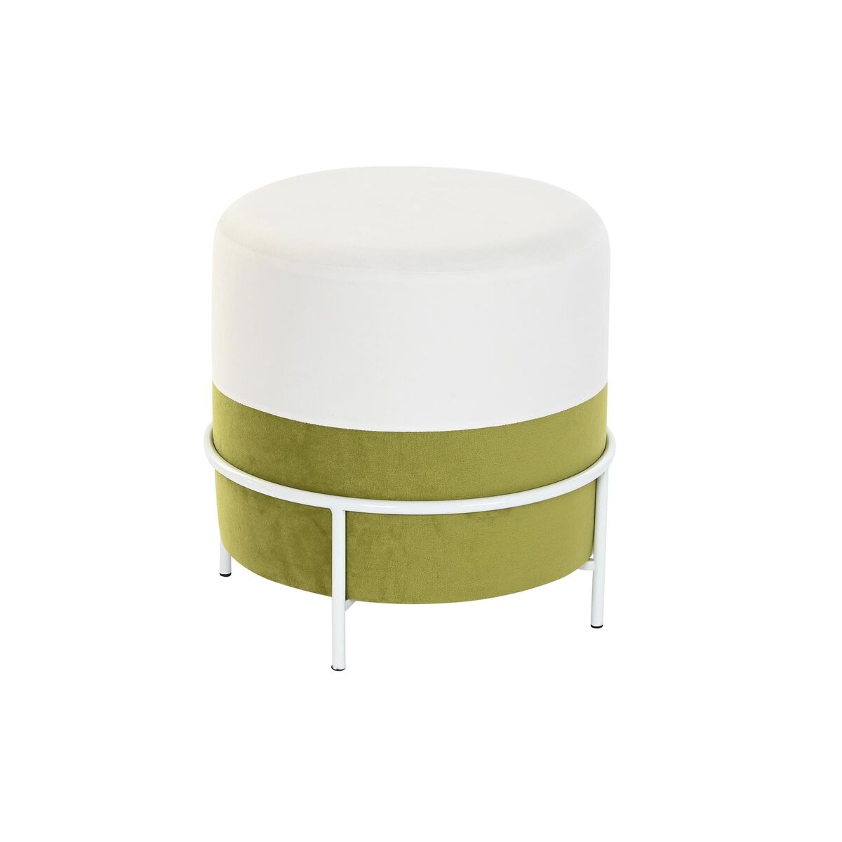 Poggiapiedi DKD Home Decor Naturale Metallo Bianco Verde (40 x 40 x 40 cm) - Image 2