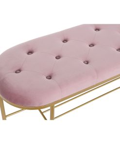 Panca DKD Home Decor 100 x 35 x 40 cm Rosa Dorato Metallo