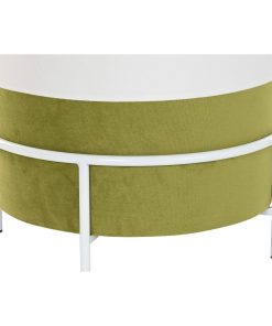 Poggiapiedi DKD Home Decor Naturale Metallo Bianco Verde (40 x 40 x 40 cm)