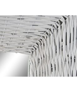 Specchio da parete DKD Home Decor Bianco Cottage Intrecciato 87 x 4 x 147 cm
