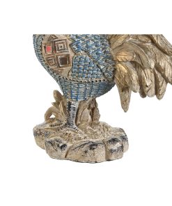 Statua Decorativa DKD Home Decor 14,3 x 7,5 x 20 cm Azzurro Turchese Gallo Decapaggio (2 Unità)