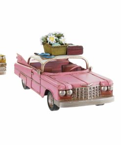 Statua Decorativa DKD Home Decor Giallo Azzurro Verde Rosa Macchina Vintage 25,8 x 10,5 x 9,5 cm (4 Unità) (4 Pezzi)