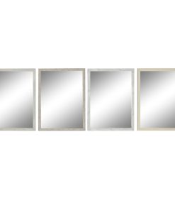 Specchio da parete DKD Home Decor Bianco Beige Grigio 56 x 2 x 76 cm (4 Unità)