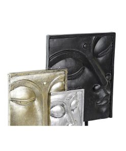 Statua Decorativa DKD Home Decor Nero Dorato Buddha Orientale 22,5 x 8 x 30,7 cm (2 Unità)