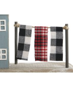 Statua Decorativa Home ESPRIT Azzurro Rosso Multicolore Case 25,5 x 9 x 13,5 cm (2 Unità)