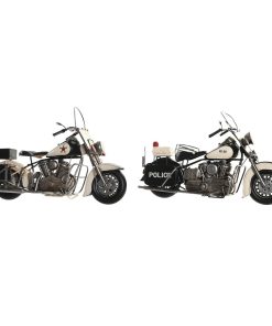 Statua Decorativa DKD Home Decor 35 x 14 x 24 cm Nero Moto Bianco Vintage (2 Unità)