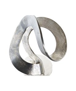 Statua Decorativa DKD Home Decor 30 x 29 x 33 cm Astratto Argentato Dorato Moderno (2 Unità)