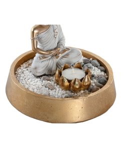 Statua Decorativa DKD Home Decor Argentato Dorato Orientale 16 x 16 x 18 cm (2 Unità)