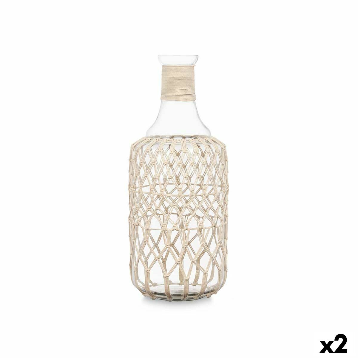 Bottiglia Bianco Trasparente 19 x 48 cm Decorativa (2 Unità)