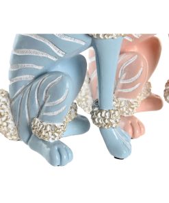 Statua Decorativa DKD Home Decor 18 x 10 x 30,5 cm Scandi Azzurro Rosa (2 Unità)