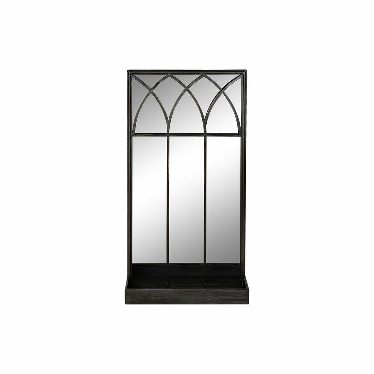 Specchio con Supporto DKD Home Decor Nero Metallo Specchio 40 x 12 x 80 cm