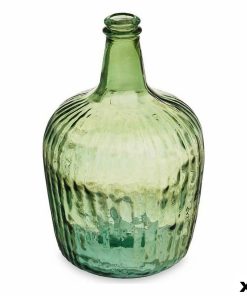 Bottiglia Righe Decorazione 19,5 x 35,5 x 19,5 cm Verde (2 Unità)