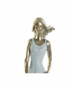 Statua Decorativa DKD Home Decor 16 x 9,5 x 24 cm Azzurro Dorato Famiglia