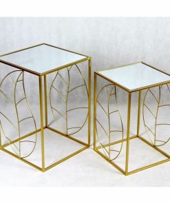 Specchio da parete DKD Home Decor Dorato Foglia della pianta 71 x 1 x 97 cm