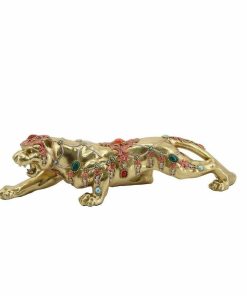 Statua Decorativa DKD Home Decor 39 x 11 x 10 cm Dorato Coloniale Pantera