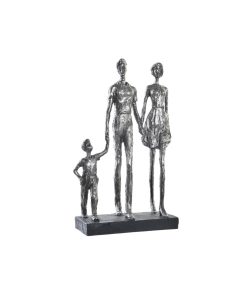 Statua Decorativa DKD Home Decor Argentato Nero Resina Moderno Famiglia (26 x 11,5 x 41,5 cm)