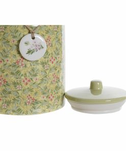 Barattolo DKD Home Decor Fiori 15,5 x 15,5 x 21 cm (2 Unità)