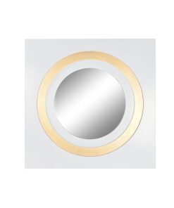 Specchio da parete Home ESPRIT Bianco Dorato 90 x 4 x 90 cm