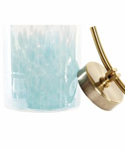 Vaso DKD Home Decor Azzurro Dorato Metallo Cristallo Mediterraneo 19 x 15 x 41 cm