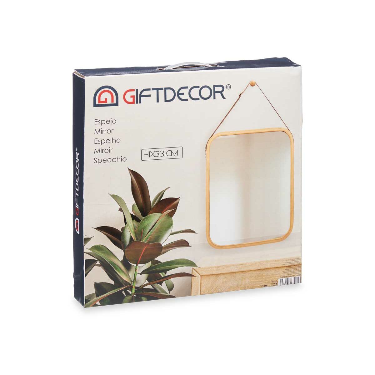 Specchio da parete Gift Decor Naturale Rettangolare 34 x 41,5 x 1,5 cm (6 Unità)