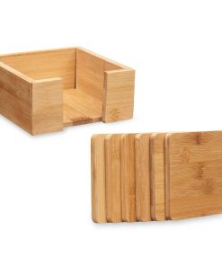 Sottobicchieri Kinvara Naturale Bambù Quadrati 12 x 6 x 12 cm 12 x 5,5 x 12 cm 7 Pezzi (12 Unità)