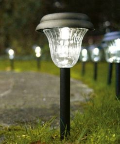 Set di picchetti solari da giardino Aktive 6 Pezzi Acciaio inossidabile Plastica 10 x 38 x 10 cm (4 Unità )