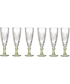 Calice da champagne Vivalto Exotic Verde Cristallo 170 ml (6 Unità)