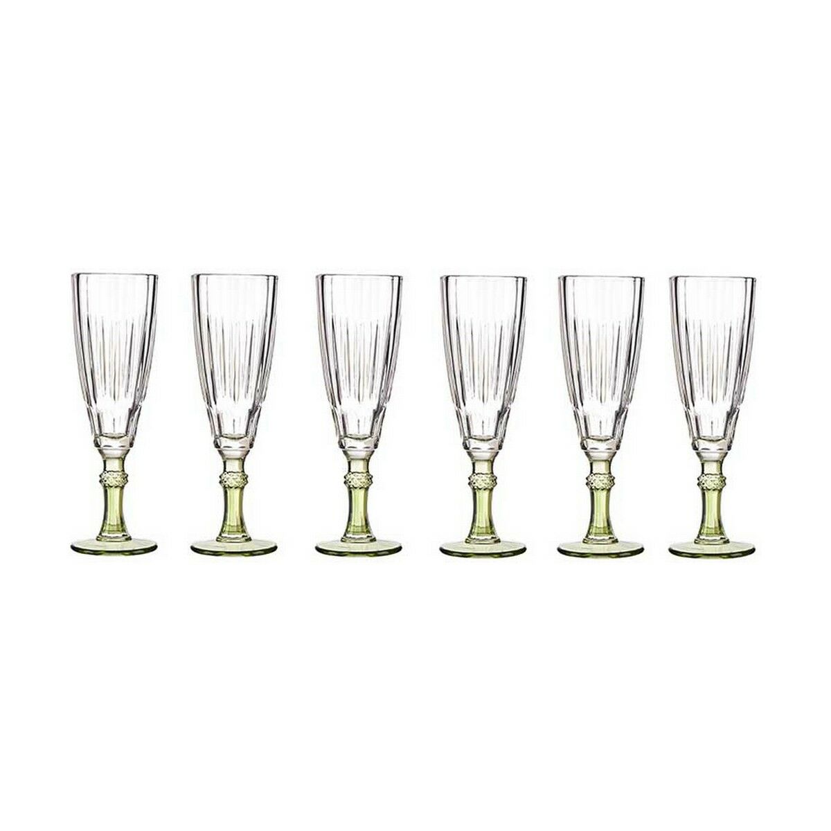 Calice da champagne Vivalto Exotic Verde Cristallo 170 ml (6 Unità)